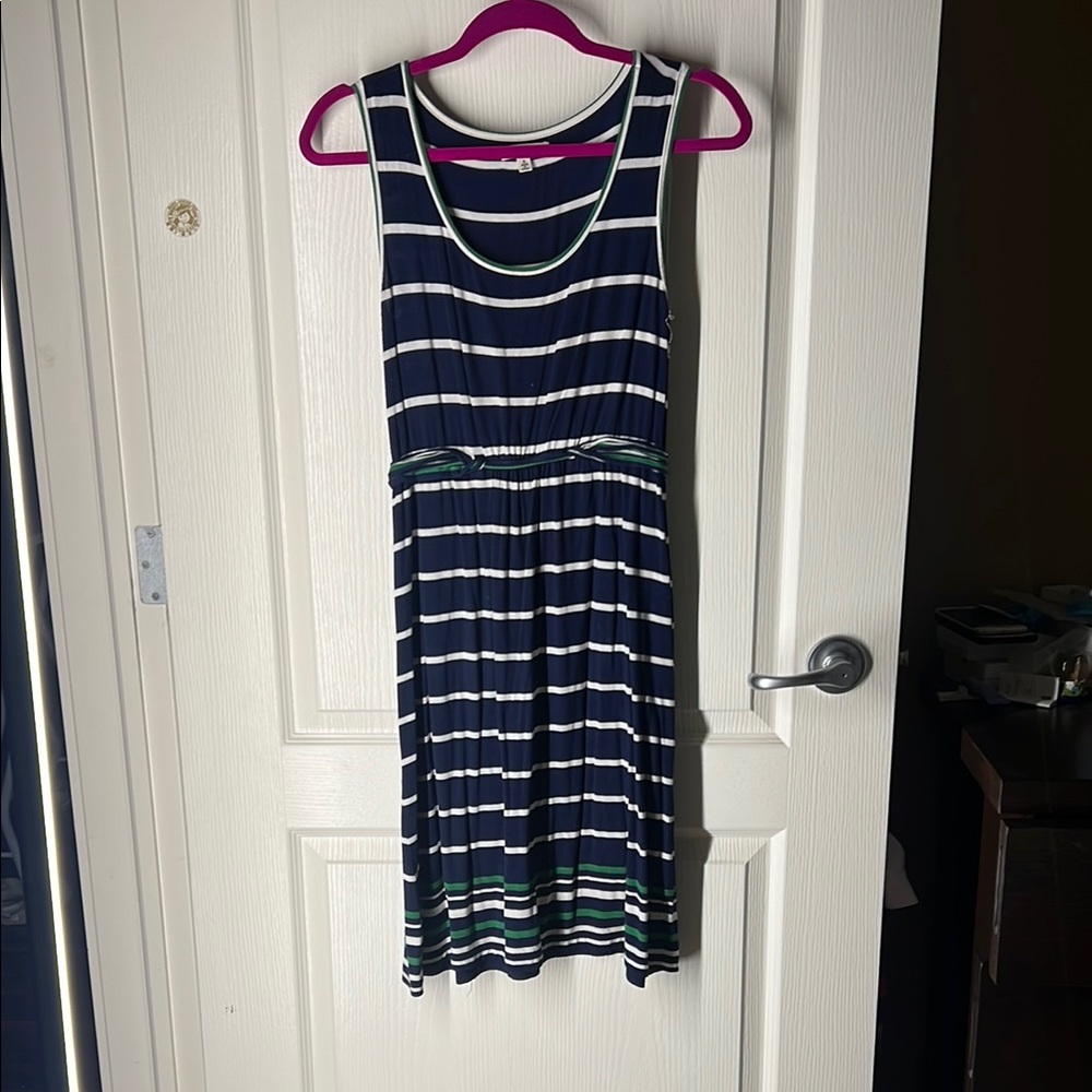 Max Studio Navy and White Striped Dress